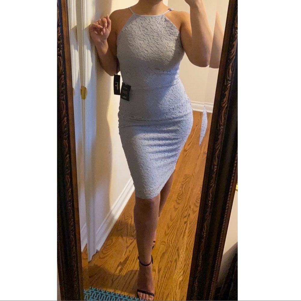 ❌ SOLD ❌ LULUS - PERIWINKLE LACE DRESS